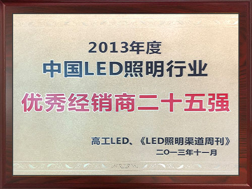 2013 China led lighting industry - Top 25 excellent dealers